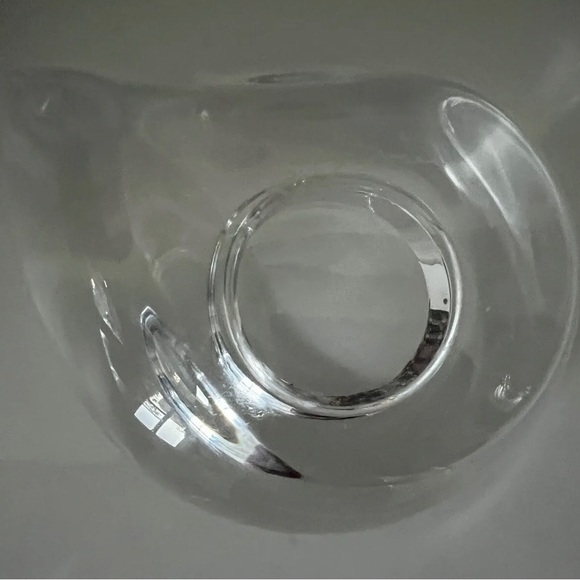 Orrefors Crystal Sweden Teardrop Candle Holder Martti Rytkonen Signed w Sticker - Picture 5 of 10